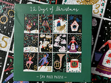 Galison "Twelve Days of Christmas " 500 Piece 20 x 20 Puzzle  Worked / Complete