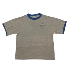 Vintage Michelob Golden Light Draft Beer Ringer T-shirt Large Gray/Blue Delta