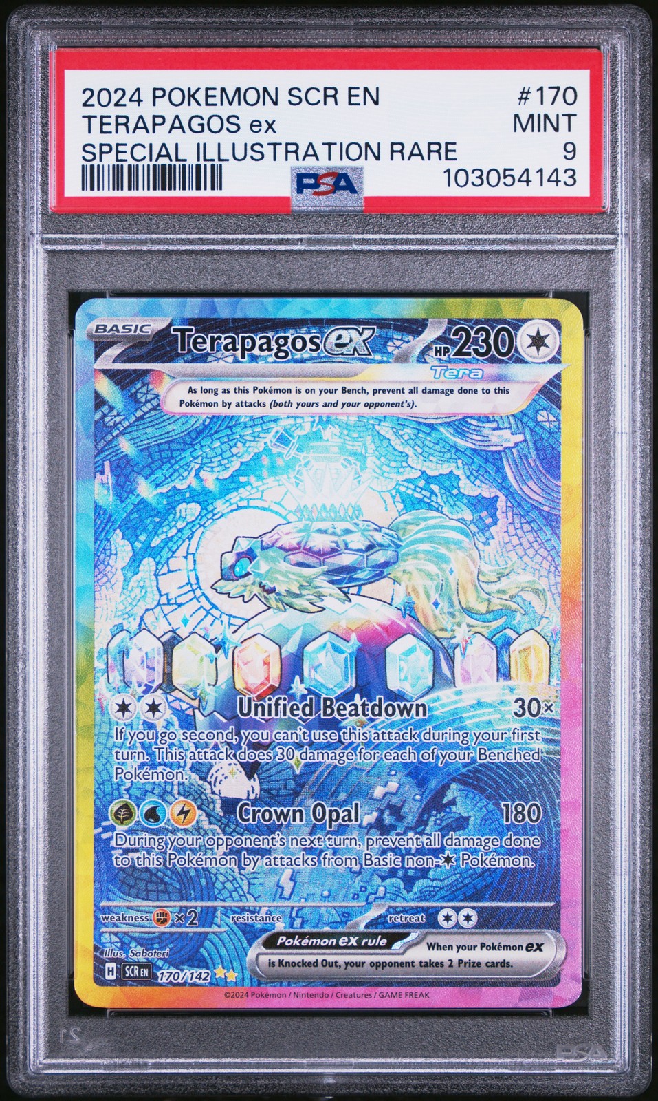 2024 POKEMON SCR EN-STELLAR CROWN SPECIAL ILLUSTRATION RARE TERAPAGOS EX PSA 9