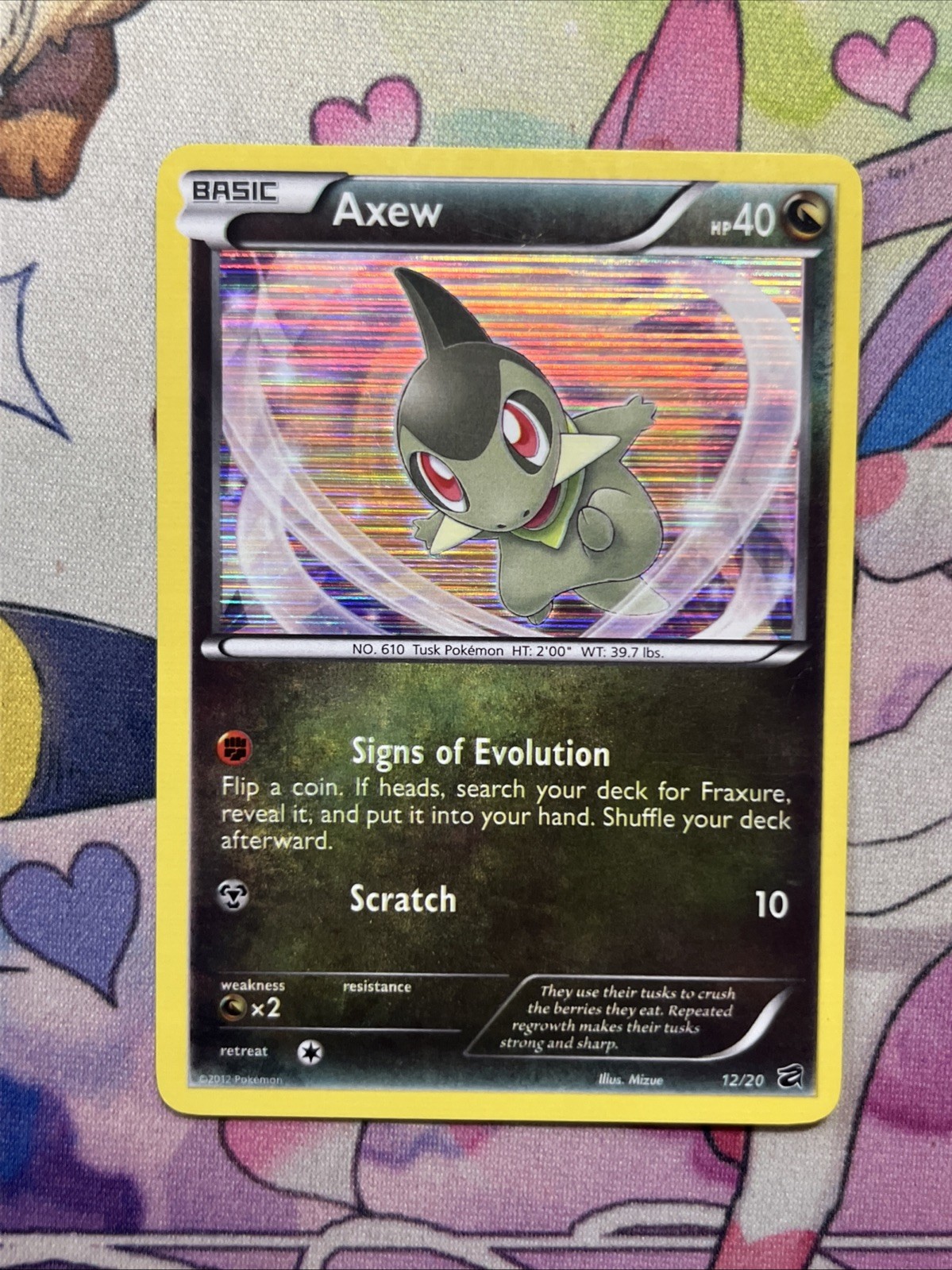 Axew (12) Holo Rare Holofoil Dragon Vault 12/20 LP