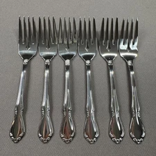 Oneida Chateau Flatware Salad Forks Stainless Steel Lot of 6 New