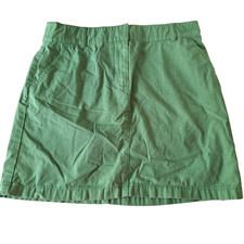 J. Crew Straight Skirt Knee Length Chino Green 4 Pockets Sz 6 Preppy 100 Cotton
