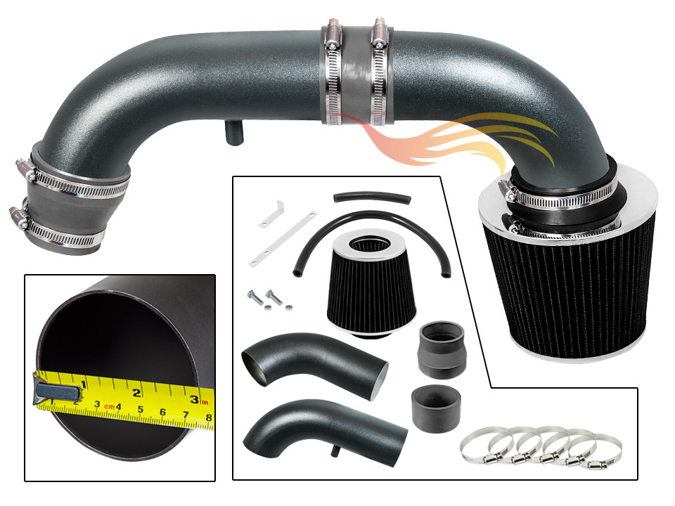 BCP RW GREY For 1995-2000 Stratus/Cirrus/Breeze 2.0L 2.4L Air Intake Kit +Filter
