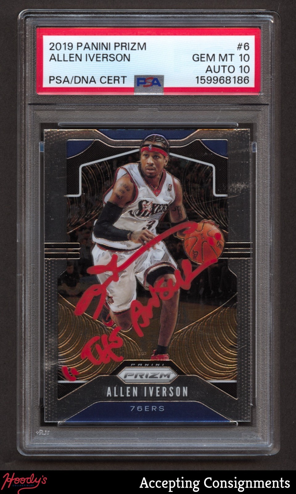 2019-20 Prizm Autograph Inscription Allen Iverson "The Answer" PSA 10 AUTO 10