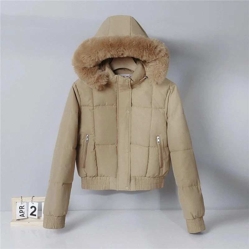 Mujeres Imitación Piel Capucha Forrado de Vellón Invierno Cálido Parka Abrigo Chaqueta Prendas de abrigo ··· Foto 3 de 4