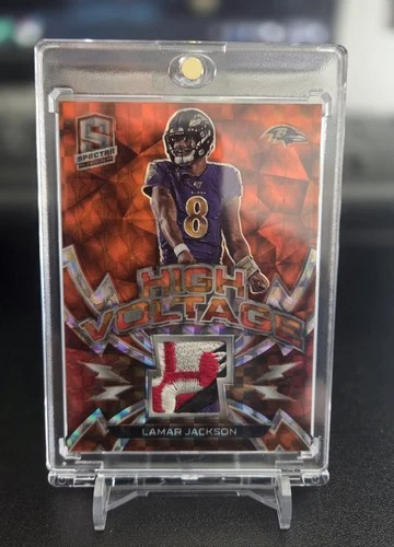 2020 Panini Spectra High Voltage, Lamar Jackson #1/10! Worn/Used. Nasty Patch