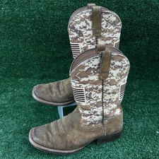 Ariat Sport Patriot 10019913 Western Boot Antique Mocha/Sand Camo Youth Size 2