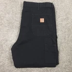 Carhartt Pants Mens 40x30 Black Loose Fit Washed Duck Utility Workwear Carpenter