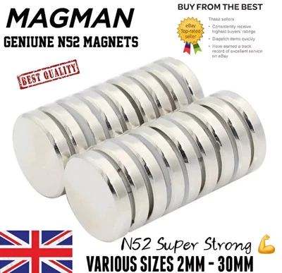 MAGNET Strongest N52 Fasteners Strong Various Size 2-40mm DIY, Craft, Disc Fasteners
