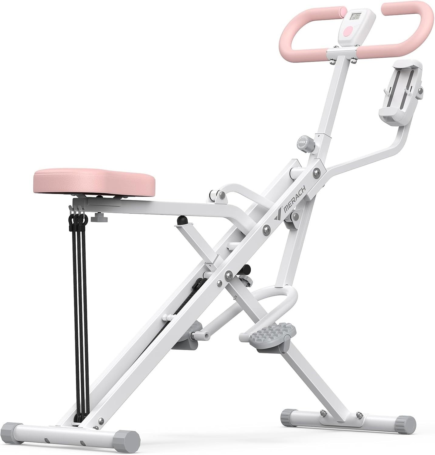 Máquina de Remo en Sentadillas 2 en 1, Fácil Configuración y Equipo de Ejercicio Plegable,