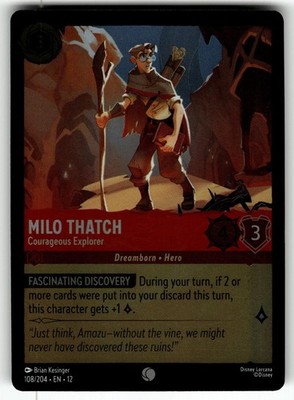 Milo Thatch - Courageous Explorer 108/204 Wilds Unknown Lorcana Cold Foil NM
