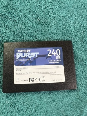 Patriot Burst PBU240GS25SSDR 240 GB SATA III 2.5 SSD Wiped/Tested