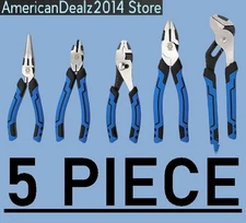 Kobalt 5-Pack Assorted Plier Set , Long Nose Diagonal Slip Joint Groove Linesman