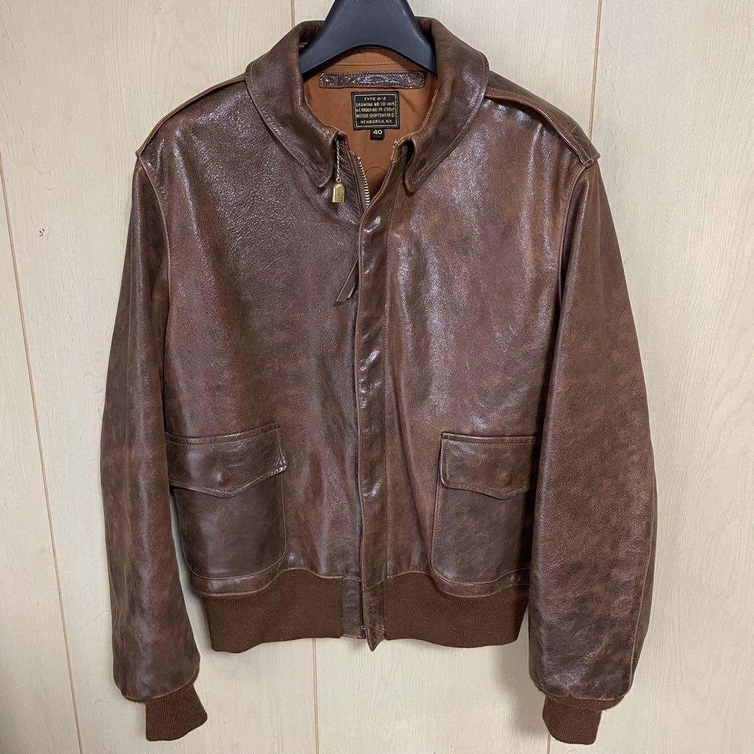 Buzz Rickson's A-2 Leather Flight Jacket L Brown - image 1