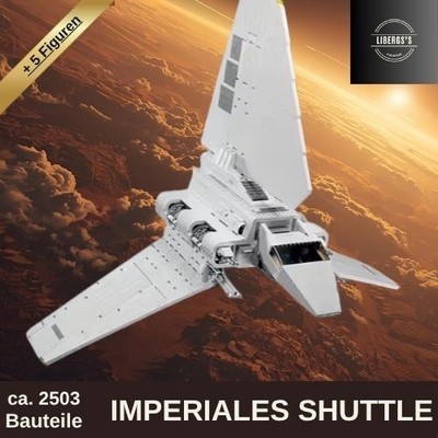 Klemmbausteine MOC / Star Wars  Imperiales Shuttle + 5 Figuren, ca. 2503 Teile