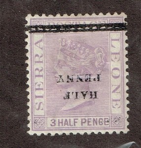 Sierra Leone SC# 33a 'Inverted Surcharge" XFLHOG