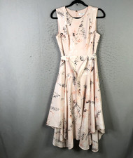 Calvin Klein Dress Womens Small Pink Floral Fit Flare Feminine Wedding