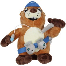 Seehotel Zarrentin Biber Kuscheltier 22 cm braun blau beige gebraucht