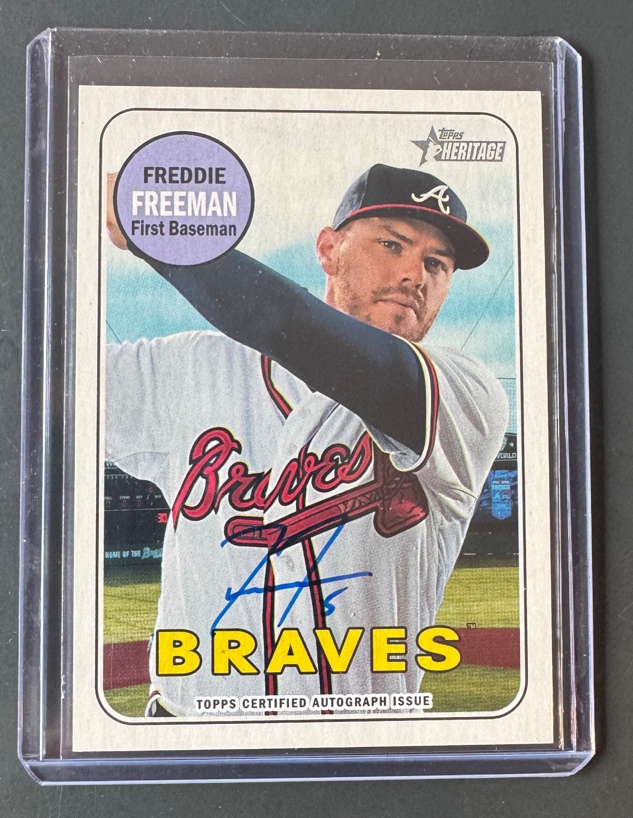 2018 Topps Heritage Freddie Freeman #ROA-FF Real One Auto Blue Braves Dodgers