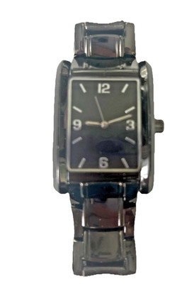 Allude 8  Women s 8 !Rectangular Gunmetal Gray Watch New Battery 