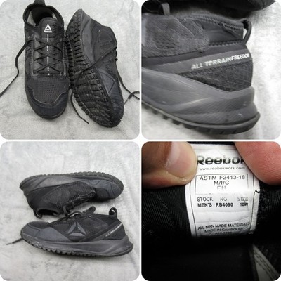 Reebok Work Shoes Mens 10W Black All Terrain Freedom Steel Toe Lace Up Athletic