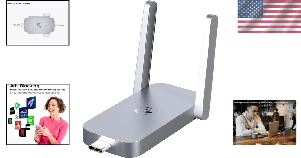 Compact Wireless Router with Decentralized VPN Access for Privacy on the Move - Image 2 of 4