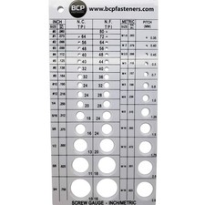 Screw Thread Gauge Metric SAE Drill Bit Tap Size Measuring Tool