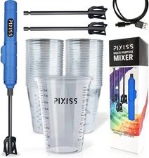 Pixiss Premium Resin Mixer, Handheld Rechargeable Epoxy Mixer Pro Black 