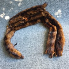 Mink Stole Wrap Scarf 6 Furs Full Size w/ Clasp Vintage 1950  s