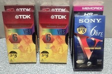 Lot of 6 NEW TDK Sony Memorex VHS Tapes