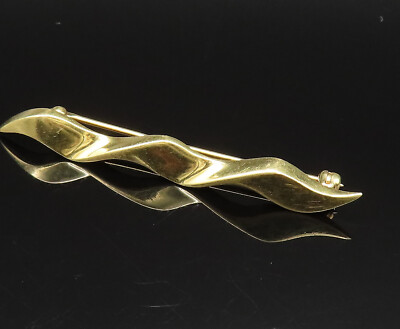 TIFFANY & CO. 18K GOLD Vintage Paloma Picasso Single Wave Brooch