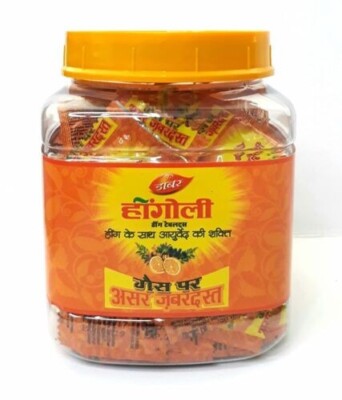 Dabur Hingoli - 120 Sachet Jar (4 Tablets per sachet) for gas and digestion