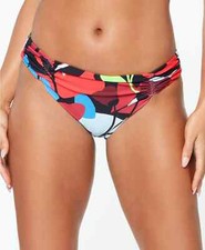 NWT Bar III Multicolor Shirred Side Hipster Swimsuit Bikini Bottoms Large