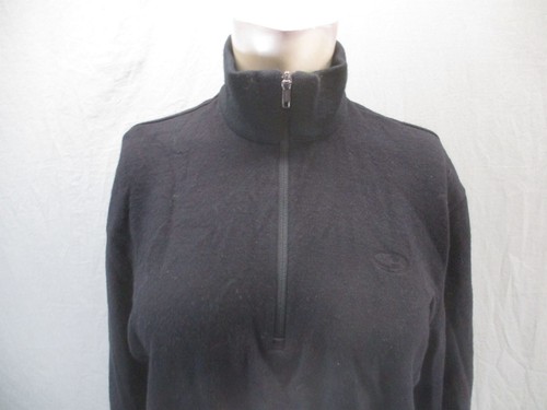 ICEBREAKER 320 Size M Mens BLK 100% Merino Wool 1/2 Zip Athletic Pullover 050 - Picture 2 of 14