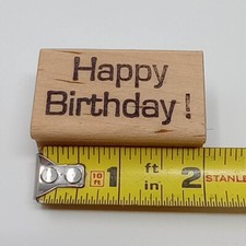 Stamp Affair Happy Birthday Type Font Words Phrases Wood Mounted Rubber Stamp