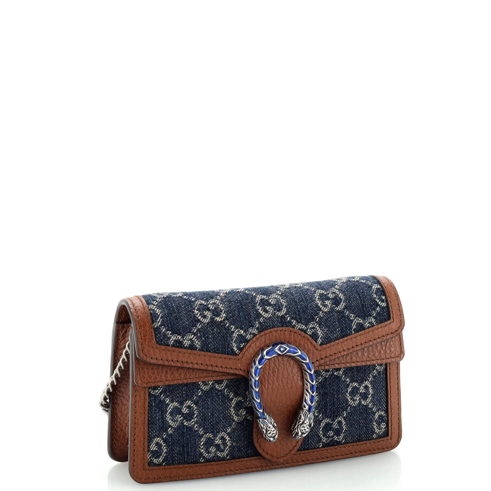 Gucci Dionysus Bag GG Denim Super Mini Blue, Brown - image 2