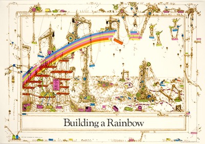 1970s RETRO BUILDING A RAINBOW POSTER PRINT 36x24 NEW FREE SHIPPING
