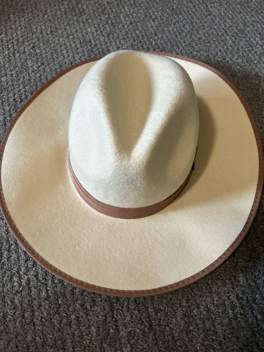 A New Day, Brown Wide Brim Fedora Hat with Band, 100% Wool  display picture 2