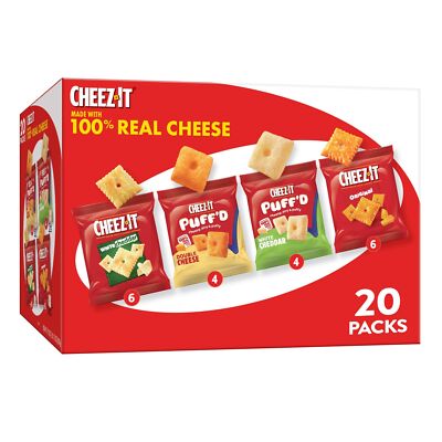 Cheese Crackers, Baked Snack Crackers, Office and Kids Snacks, Variety Pack, 17.