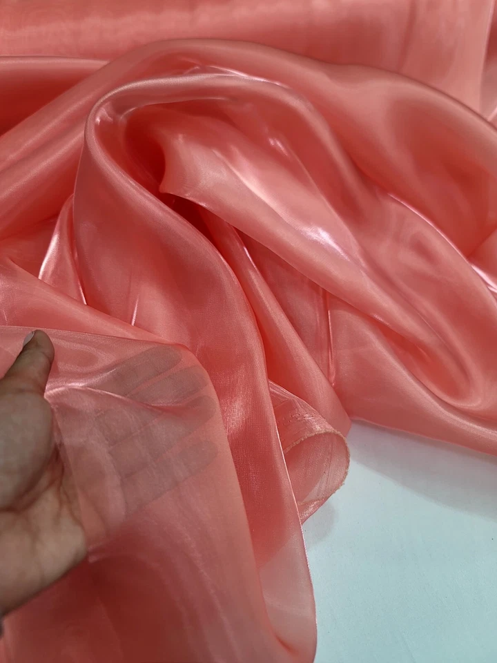 Coral Sheer Organza For Fashion Crafts Decorations Organdy Fabric By the Yard - Image 4 of 4