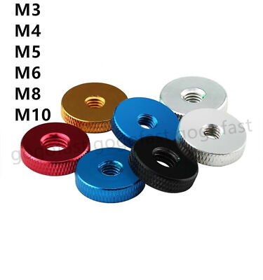Aluminum Alloy Flat Thin Knurled Thumb Nut Handle Knob Nuts M3 M4 M5 M6 M8 M10