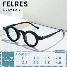 Unisex Round Blue Light Blocking Reading Glasses Clear Lens Presbyopic Glasses