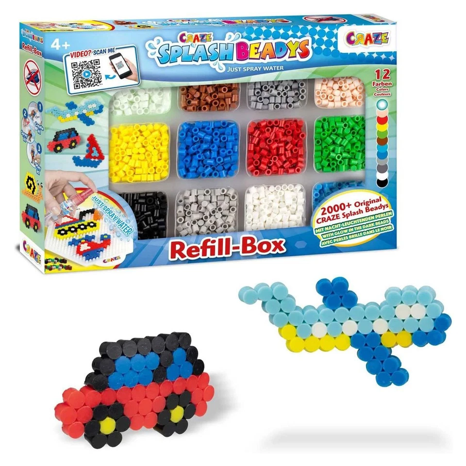CRAZE 10006 - Splash Beadys - Steckperlen - Nachfüll-Box, Wasserperlen