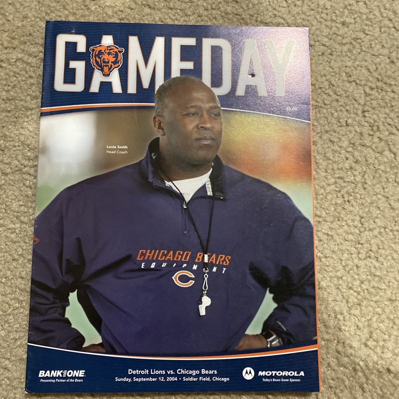 Vintage 2004 Chicago Bears Vs Detroit Lions Program 9/12/2004