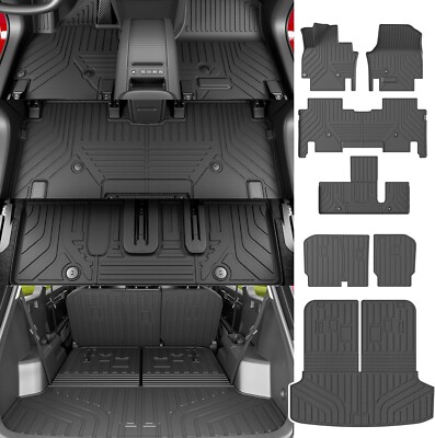 For 2024 2025 2026 Kia EV9 Floor Mats Trunk Mat with Backrest Mat Cargo Liners