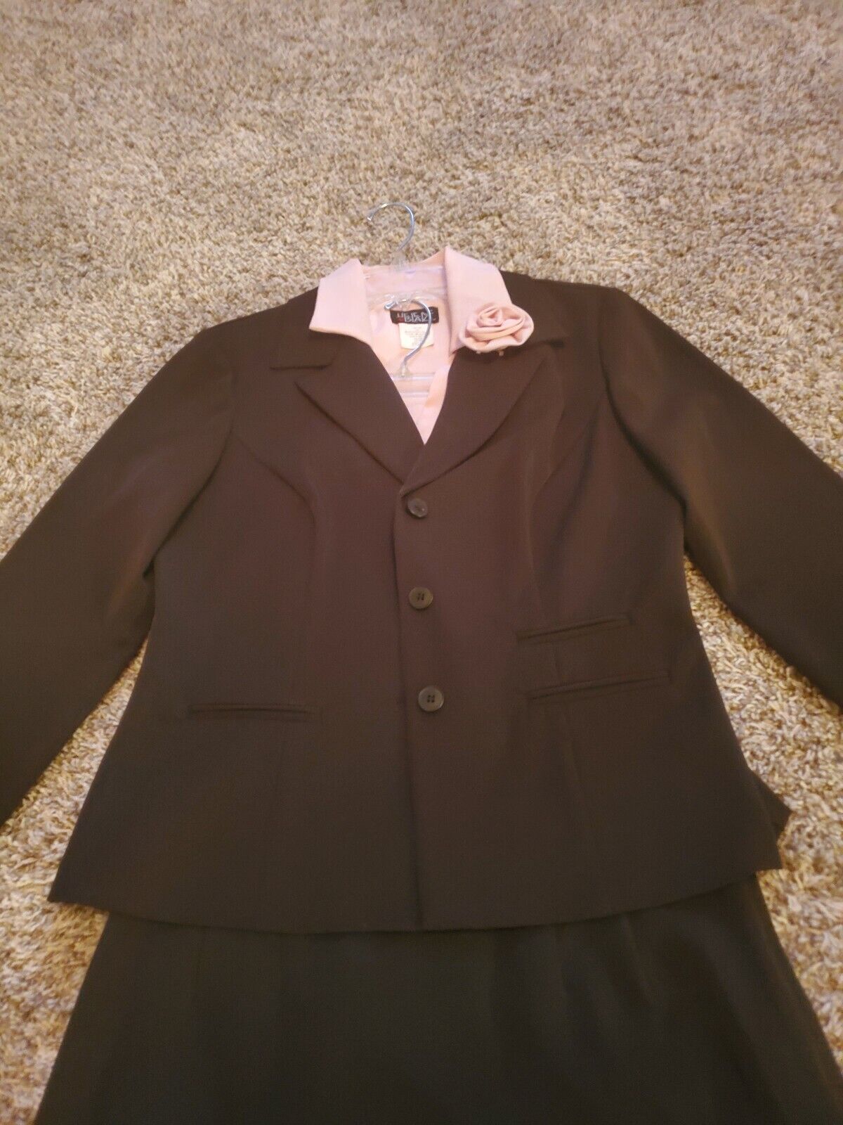 Junior Suit Size 9/10. 3pc Jacket, Skirt, & Colla… - image 9