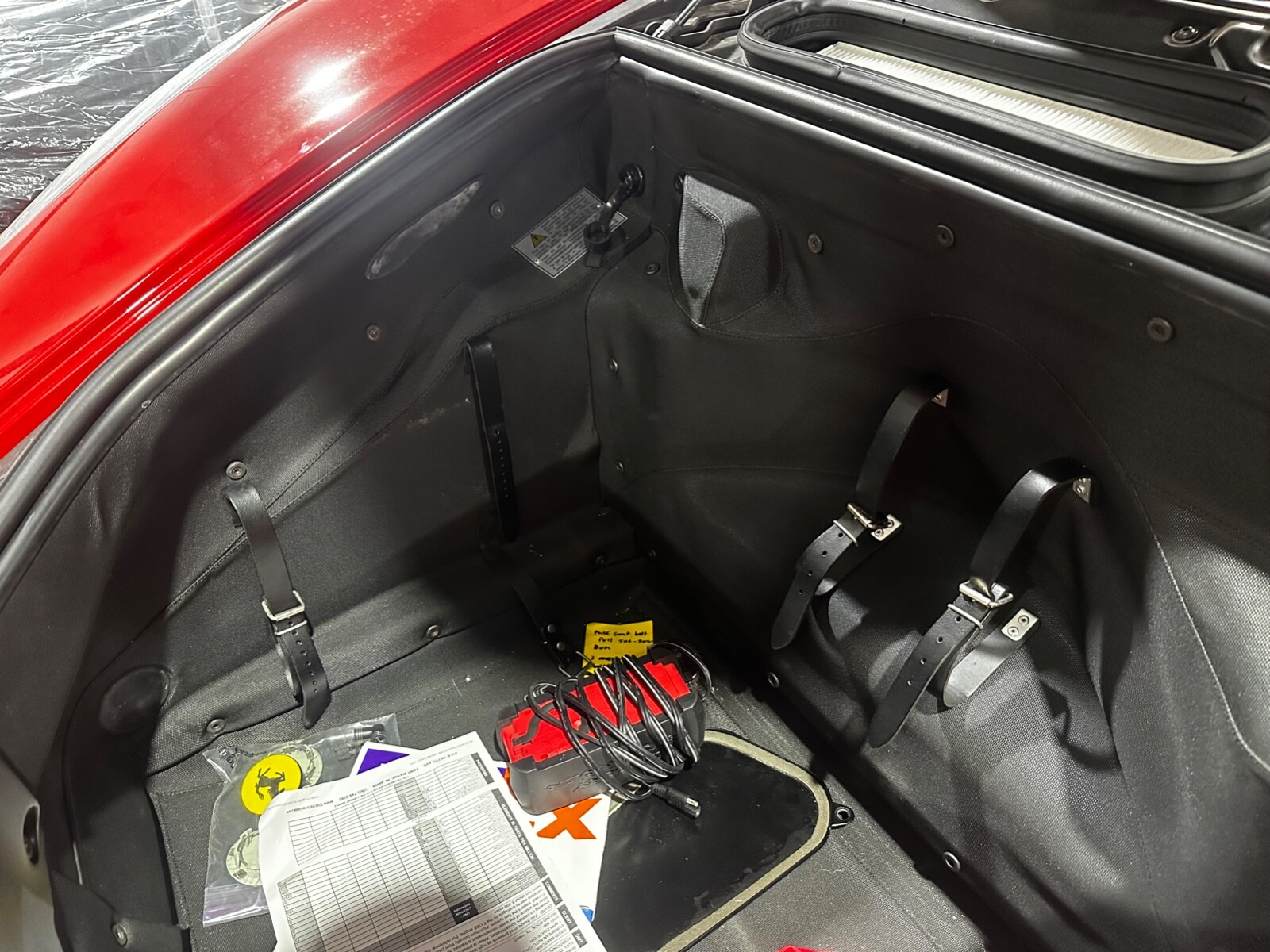 Ferrari 430 Scuderia Trunk Straps, Toolkit and Inflator Straps