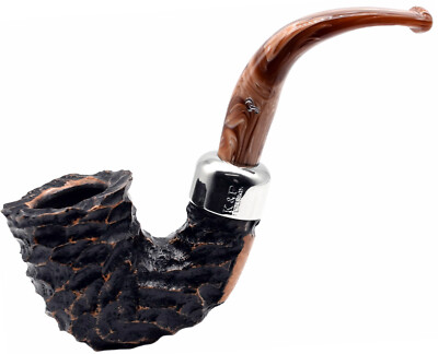 Peterson Derry Rustic Finish 9mm Filter Medium Bent Calabash Bruyère Pfeife (05)