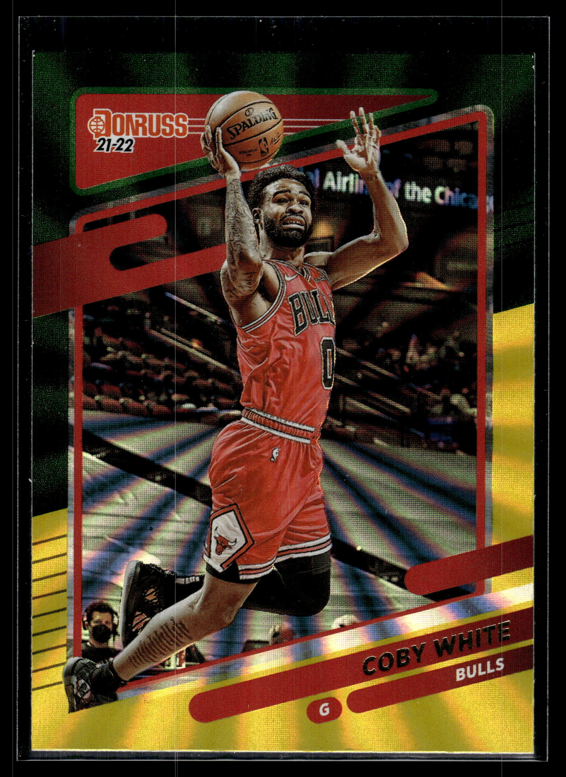 Coby White 2021 Donruss Holo Green and Yellow Laser Card  #165