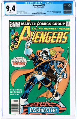   Avengers #196 NEWSSTAND CGC 9.4 White Pages 1st Taskmaster Marvel Comics 1980